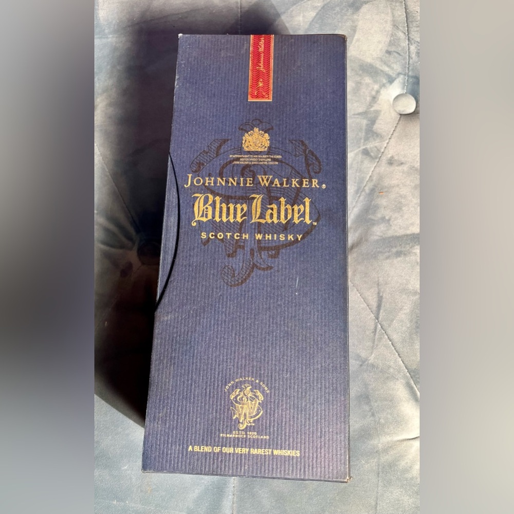 Johnnie Walker Blue Label Blended Scotch Whisky Empty Bottle Box Collectors